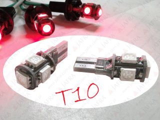 CAN BUS LED W5W T10 5 5050 SMD RED CZERWONA