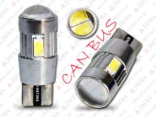 CAN BUS LED W5W T10 6 5630 SMD RADIATOR BLACK + SOCZEWKA