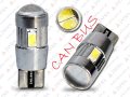 CAN BUS LED W5W T10 6 5630 SMD RADIATOR BLACK + SOCZEWKA