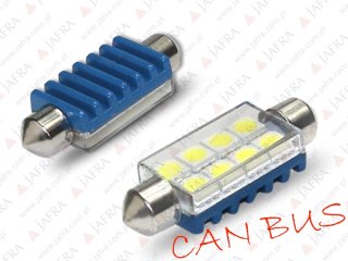 CAN BUS LED FESTOON C10W 42mm 8 5050 SMD RURKA 12V RADIATOR + SZYBKA