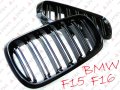 BMW F16 X6 CZARNY POŁYSK BLACK SHADOW GRILL NERKI M LOOK