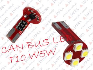 CAN BUS LED W5W T10 4 5050 SMD 12V BEZ POLARYZACJI